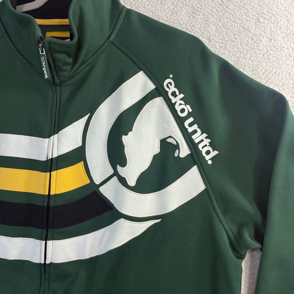 Y2K Ecko Unltd Track Jacket Men XL Green Full Zip Graphic Streetwear Hip Hop - Picture 5 of 10